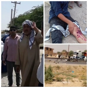 احتجاجات في اخر ايام شهر رمضان المبارك في منطقة الغيزانية و اصابة عدد من الاطفال برصاص الامن الايراني