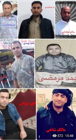 الحكم بالسجن لمدة 11 عامأ و التبعيد الى خارج الأحواز ضد 8 سجناء أحوازيين